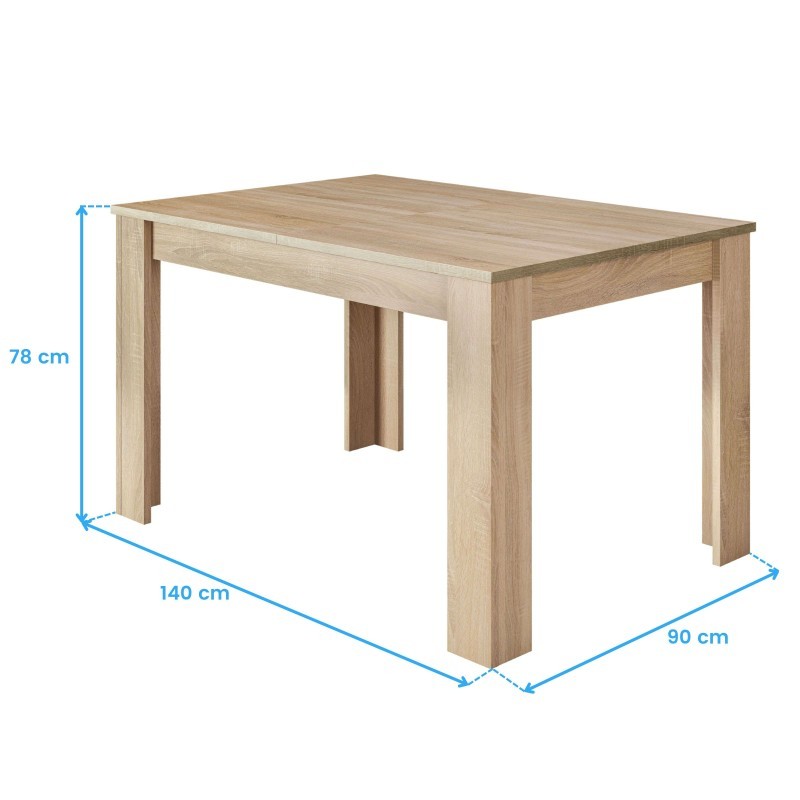 Conjunto Mesa Comedor con 4 Sillas Color Roble Canadian