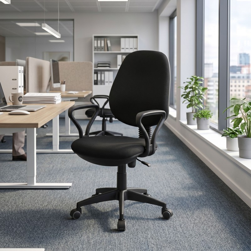 Silla Oficina Giratoria Coco Color Negro