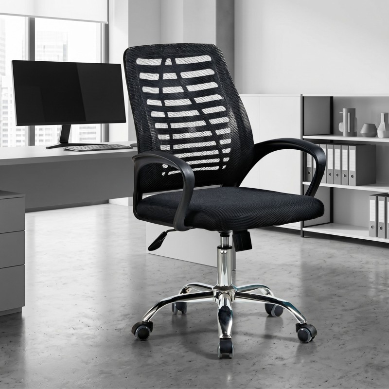 Silla Escritorio Oficina Skelet Color Negro