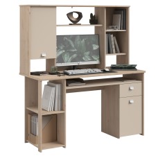 Pack escritorio + altillo Anello color roble jackson y cashmere 138 cm