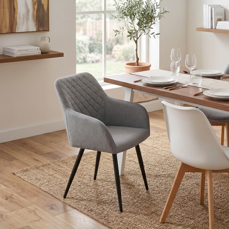 Silla Salón Comedor Rombo Color Gris
