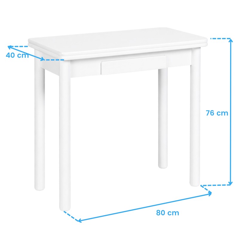 mesa cocina kitchi blanco cotas