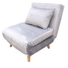 Sillón Cama Individual Nórdic Lite Velvet Gris Claro