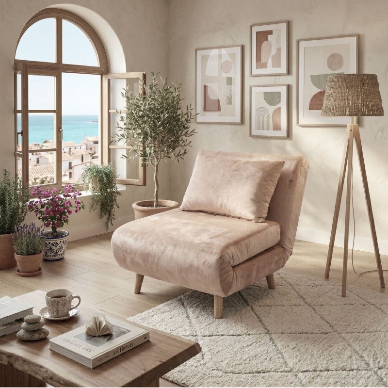 sillon cama individual beige 6