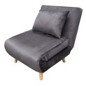 Sillón Cama Individual Nórdic Lite Velvet Gris Oscuro
