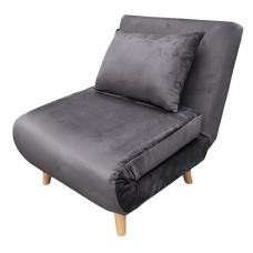Sillón Cama Individual Nórdic Lite Velvet Gris Oscuro
