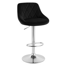 Taburetes Cocina Regulables Diamant Acolchado Velvet Negro 85-105 cm