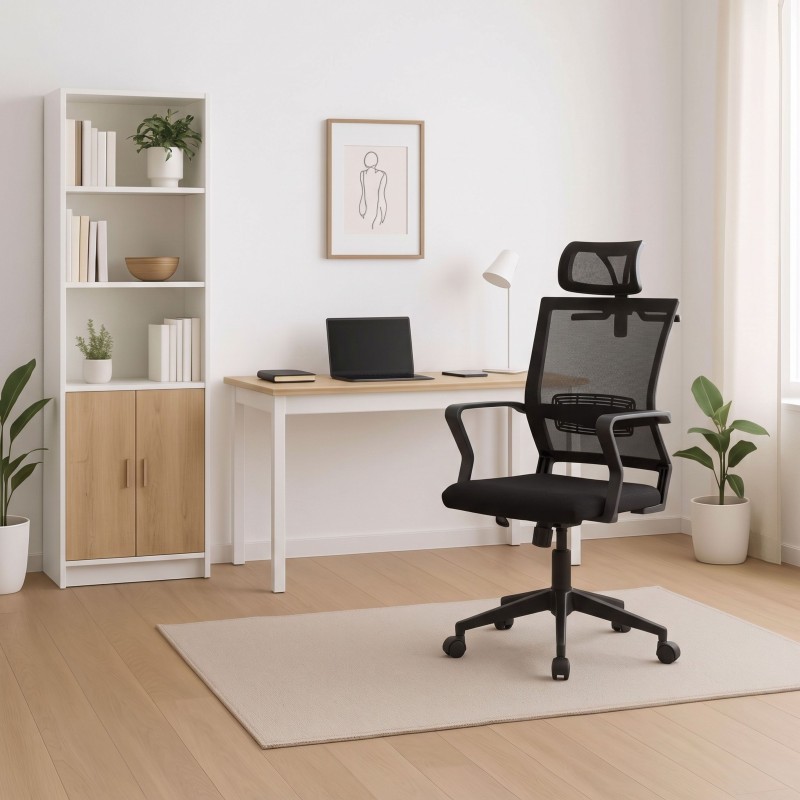 Silla ergonómica para oficina negra