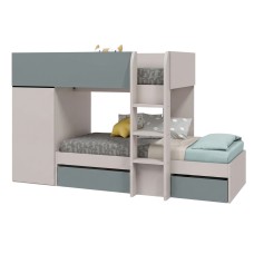 Litera Juvenil Tren Eureka Verde Eucalipto y Cachemir 255x152x111 cm