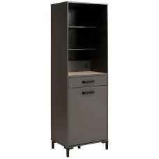 Columna de Cocina Despensa Smoke Con Estantes Color Gris 60x188x42 cm