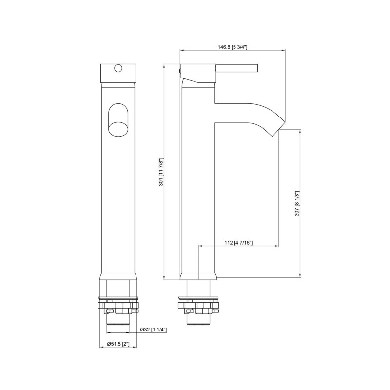 Grifo para Lavabo Alto Monomando Lofe Cromado