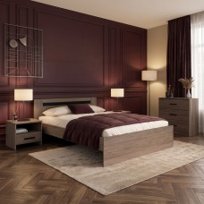 Dormitorio Matrimonio Oshira Roble Tostado y Negro Sttiple