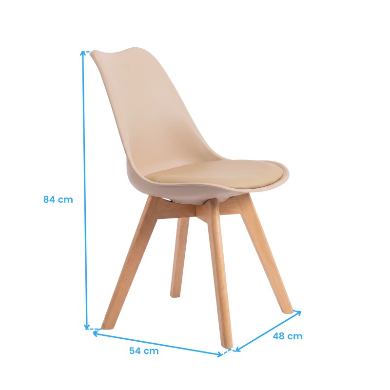 silla bistro beige cotas