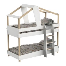 Litera Juvenil Timber Blanco Mate y Beige 90x190 cm