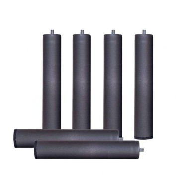 Juego de patas cilíndricas de metal gris antracita con rosca para muebles y sofás