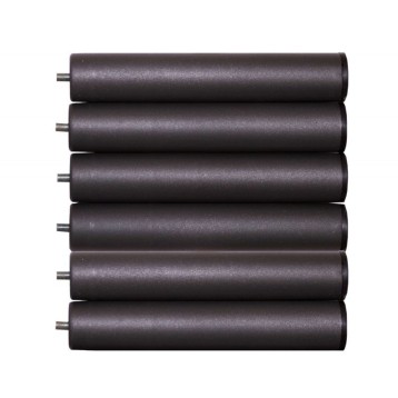 Kit de 6 patas gris oscuro apiladas para base de sofá o mueble tapizado
