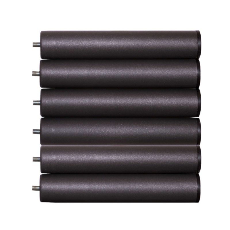 Kit de 6 patas gris oscuro apiladas para base de sofá o mueble tapizado