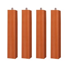 Juego de Patas para Somier Cuadradas 25 cm Cerezo (Pack 4)