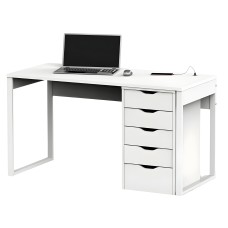 Escritorio 135 cm + cajonera color blanco oficina despacho estudio