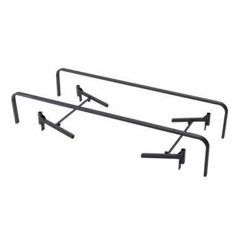 Estructura metálica negra para cama con barras laterales y soportes transversales vista en perspectiva