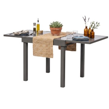 Mesa Exterior Extensible Piazza Color Gris 90/180x76x90 cm