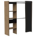 vestidor armario abierto chicago color negro y roble hamilton 113-167x192 cm