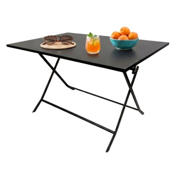 Mesa Exterior Plegable Greensboro Rectangular Color Negro 120x73 cm