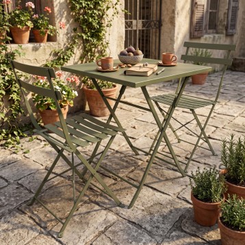 Pack Jardín Greensboro Mesa Cuadrada Y 2 Sillas Verde_5