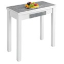 Mesa Cocina Extensible Bleca Color Blanco y Mármol 80x76x40-80 cm