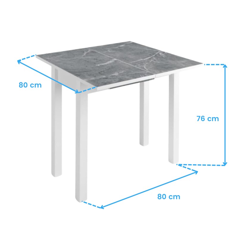 mesa cocina bleca mármol cotas