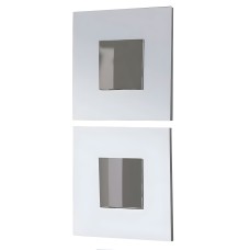 Juego De Dos Espejos Cajún Estilo Moderno Color Blanco 45x45x2 cm