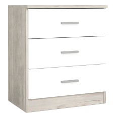 Mesita de Noche Couple Sahara Blanco Mate con 3 Cajones 50x58 cm