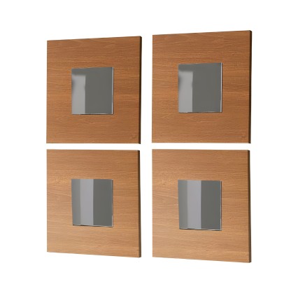 Conjunto de espejos de madera roble