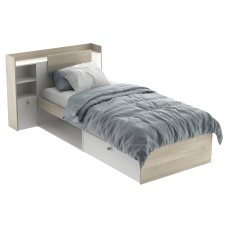 Cama Juvenil Life Con Cabecero Color Roble Kronberg Y Blanco 90x190-200 cm