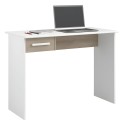 Mesa Escritorio Riviera Juvenil Color Blanco Mate y Roble Japonés 101 cm