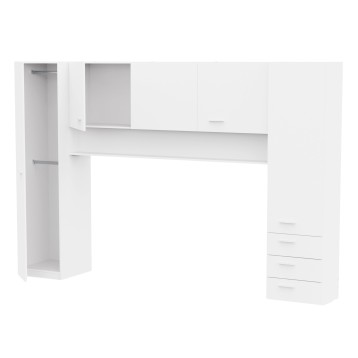Armario modular blanco con  cajones laterales vista frontal