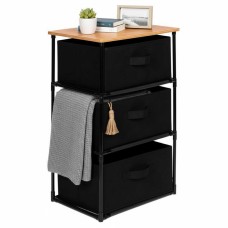 Cajonera de Armario Mueble Auxiliar 3 Cajones Roda Roble Cambrian y Negro 40x68x30 cm