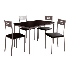 Conjunto Mesa Cristal con 4 Sillas Cocina Color Negro