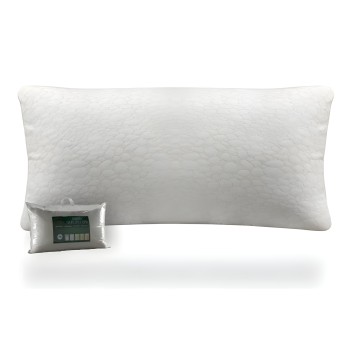 Almohada rectangular blanca acolchada con funda incluida en embalaje