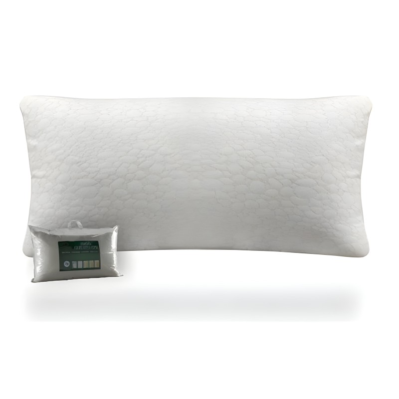 Almohada rectangular blanca acolchada con funda incluida en embalaje