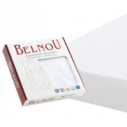Protector de colchón Belnou transpirable e impermeable en color blanco
