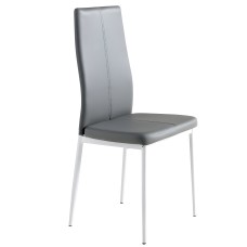 Silla De Comedor Sora Polipiel Gris Y Plata