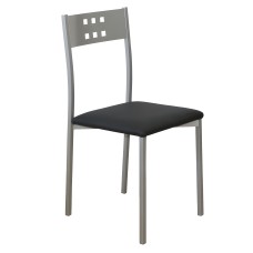 Silla De Cocina Costa Negro Con Polipiel Y Metal