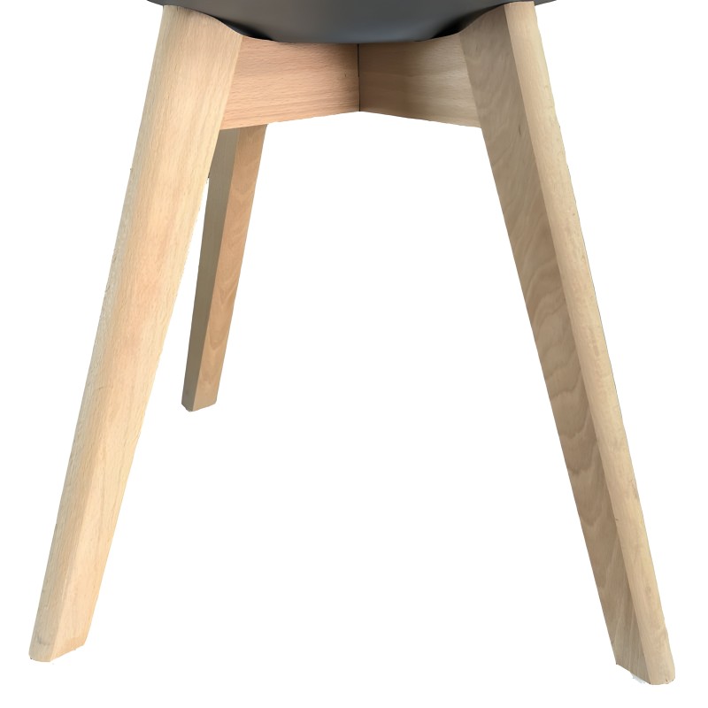 Patas con estructura de madera clara vista desde abajo