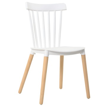 Silla comedor Alna color blanco patas haya
 Pack de-2