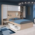 Dormitorio Matrimonio Estilo Nórdico John Color Roble Brooklyn y blanco Shiny
