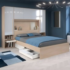 Dormitorio Matrimonio Estilo Nórdico John Color Roble Brooklyn y blanco Shiny