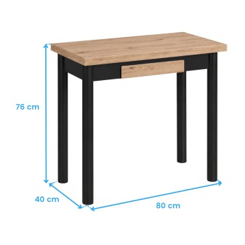 mesa cocina kitchi roble y negro cotas