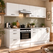 Cocina Modular Eko 8 Muebles Color Blanco Mate 240 cm