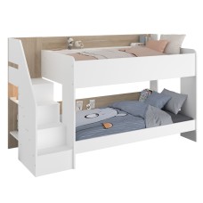 Litera Juvenil Dream Blanco Mate y Roble Japonés 253x157x114 cm